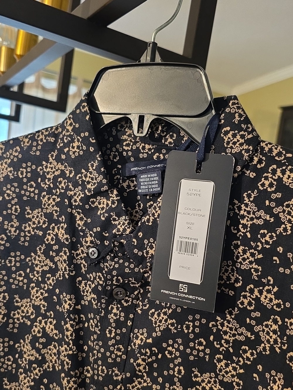 New FRENCH CONNECTION short Sleeve Button Up vacation Summer Shirt! XL